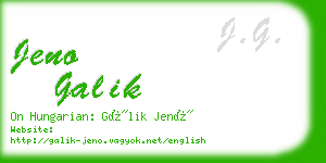 jeno galik business card